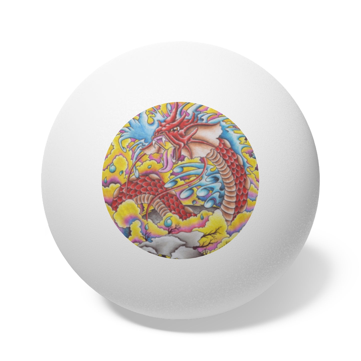 Ping Pong Balls Set - Dragon Design (6 pcs)
