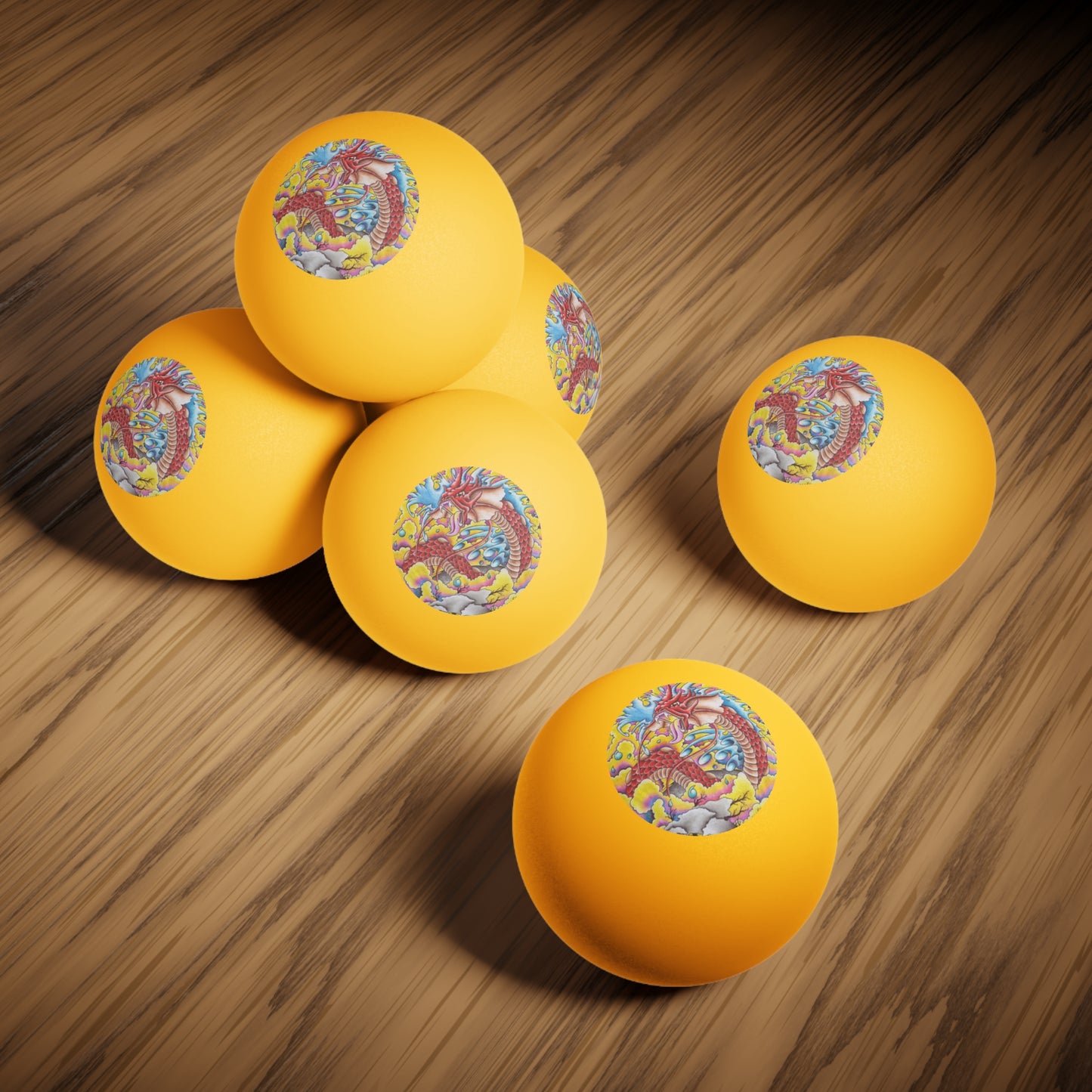 Ping Pong Balls Set - Dragon Design (6 pcs)