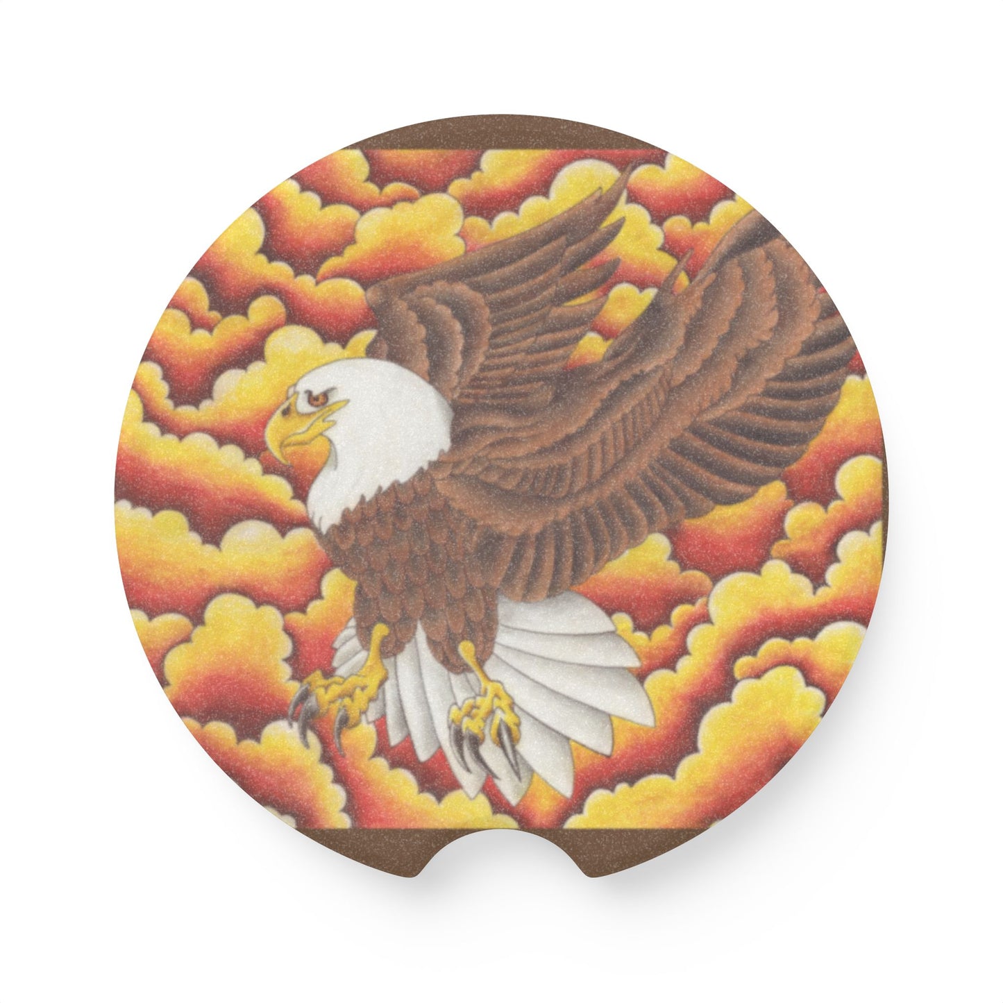 Eagle Soapstone Car Coaster - Vibrant Design