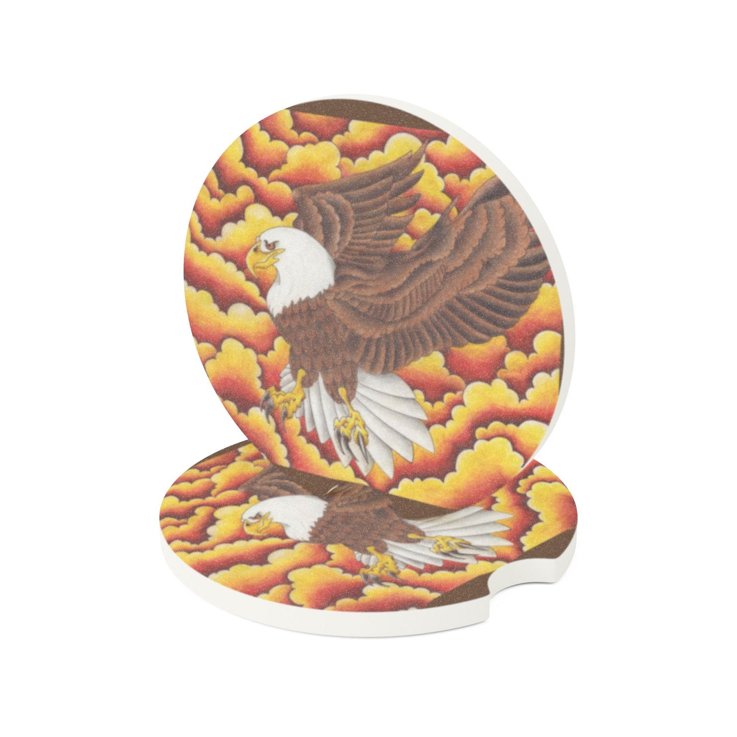 Eagle Soapstone Car Coaster - Vibrant Design