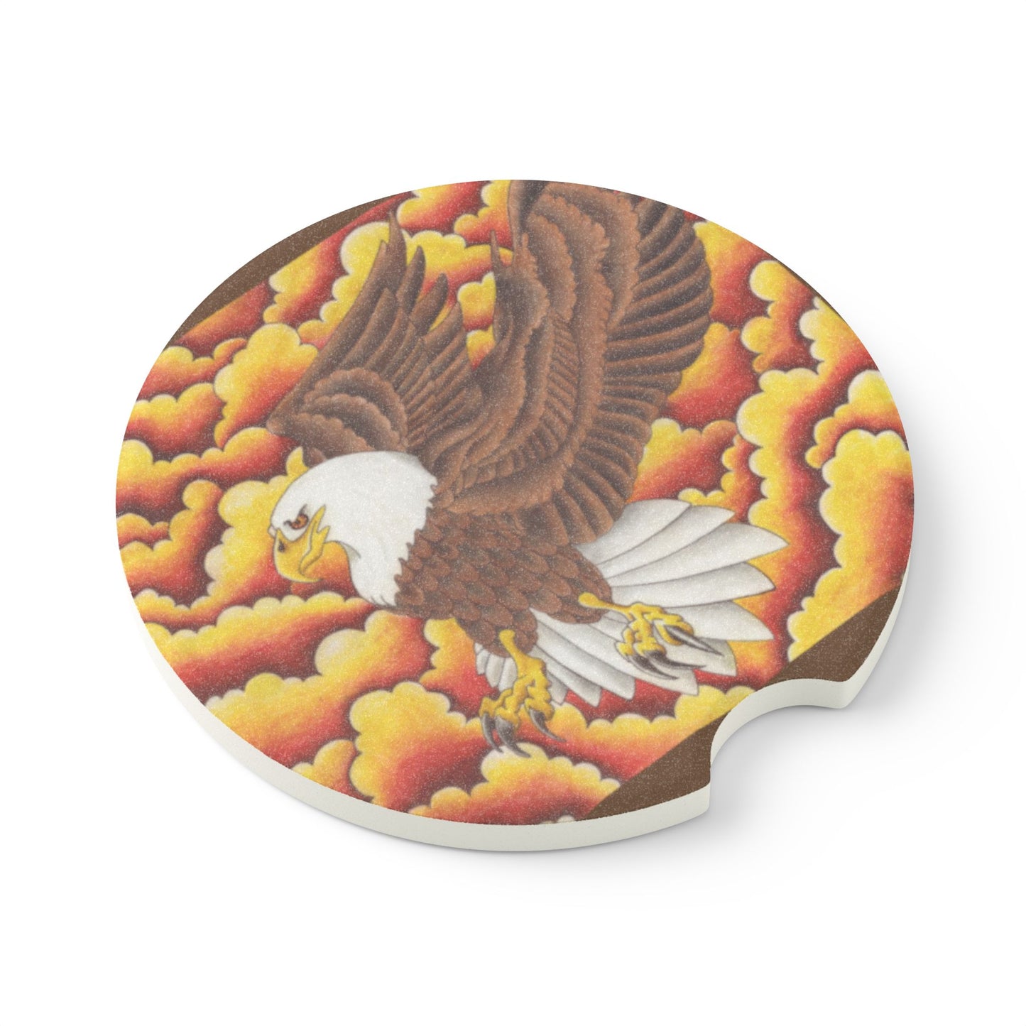 Eagle Soapstone Car Coaster - Vibrant Design