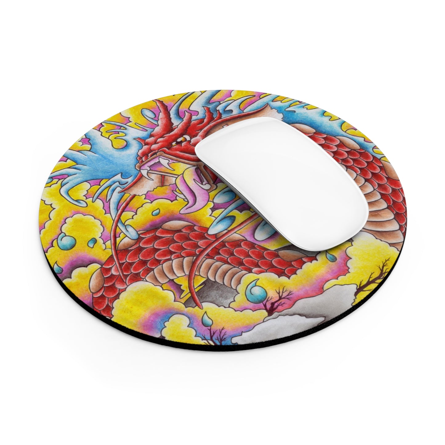 Dragon Art Mouse Pad, Custom Gaming Mousepad, Unique Office Decor, Wildlife Mouse Mat, Gift for Eagle Lovers, Professionally Designed