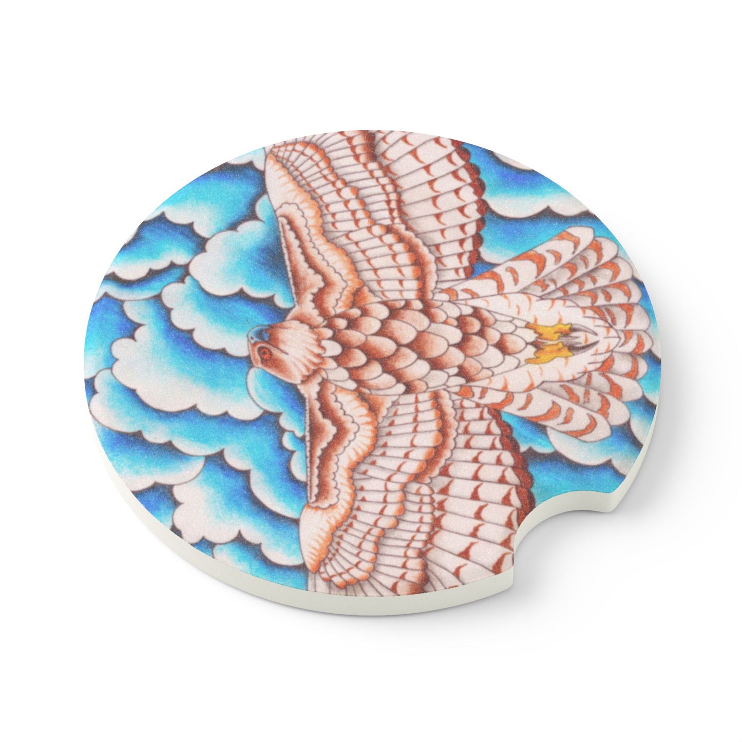 Hawk Soapstone Car Coaster, Unique Gift, Car Accessory, Home Décor, Automotive Decor