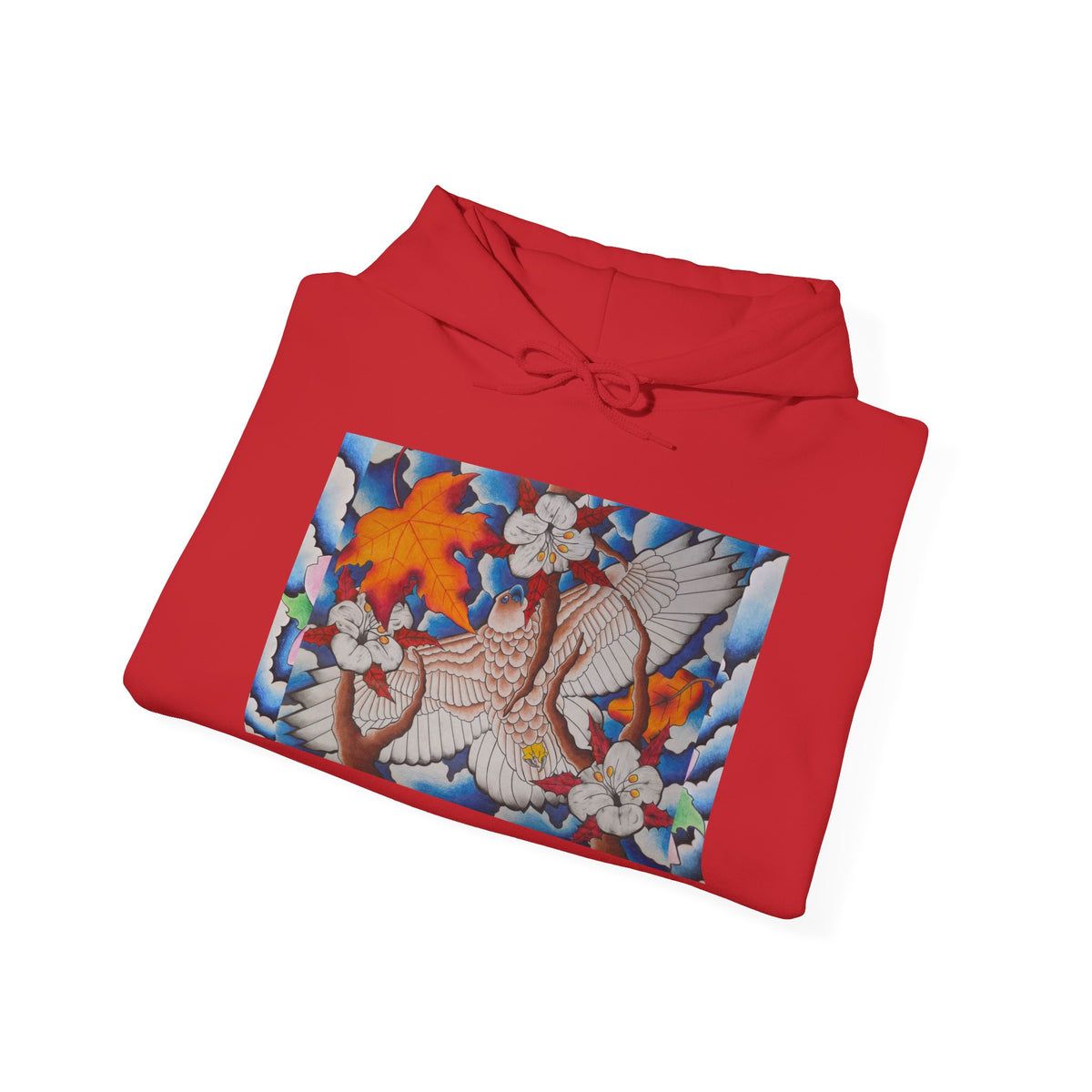 Floral Hawk Hoodie — Hawk with Flowers Sweatshirt
