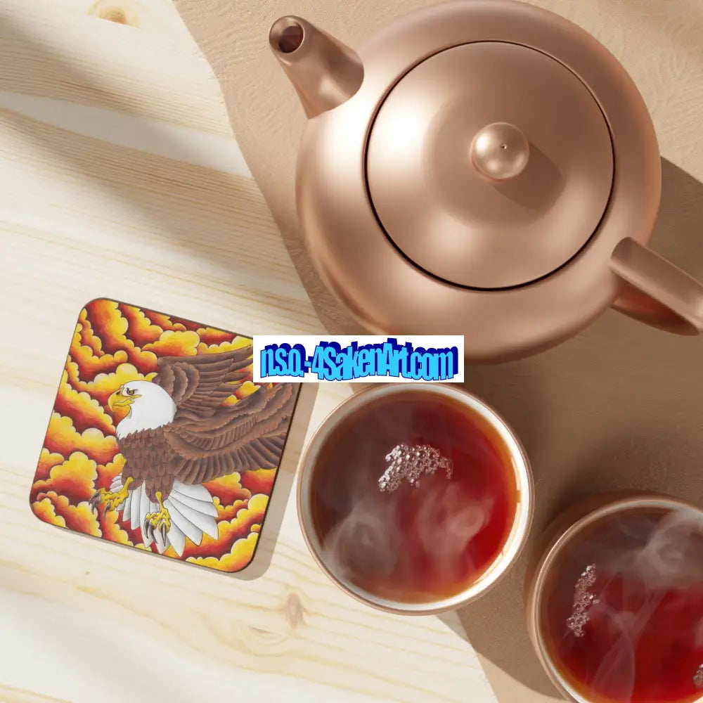 Eagle Coaster Set 3.5’’ × 3.5’’ / Square / Hardboard Home Decor