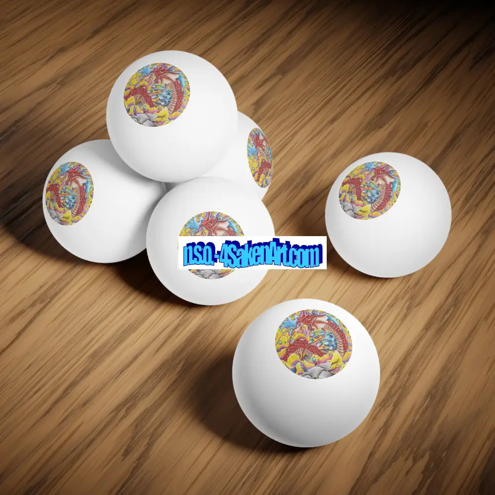 Ping Pong Balls Set - Dragon Design (6 pcs) Accessories