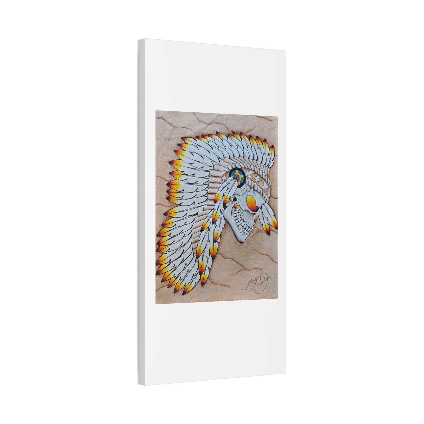 Chief Skull Matte Canvas Wall Art (Stretched 1.25")