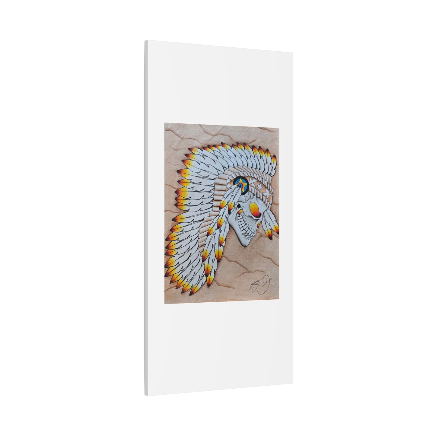 Chief Skull Matte Canvas Wall Art (Stretched 1.25")