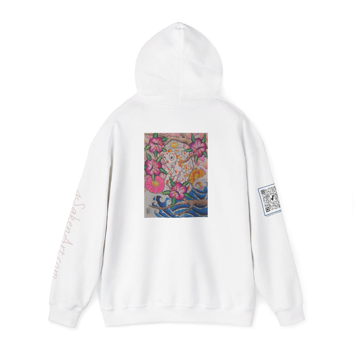 Floral Koi Art Hoodie — Colorful Japanese-Inspired Flower & Koi Pond Graphic