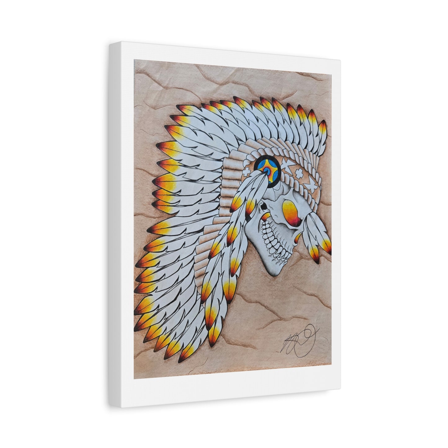 Chief Skull Matte Canvas Wall Art (Stretched 1.25")