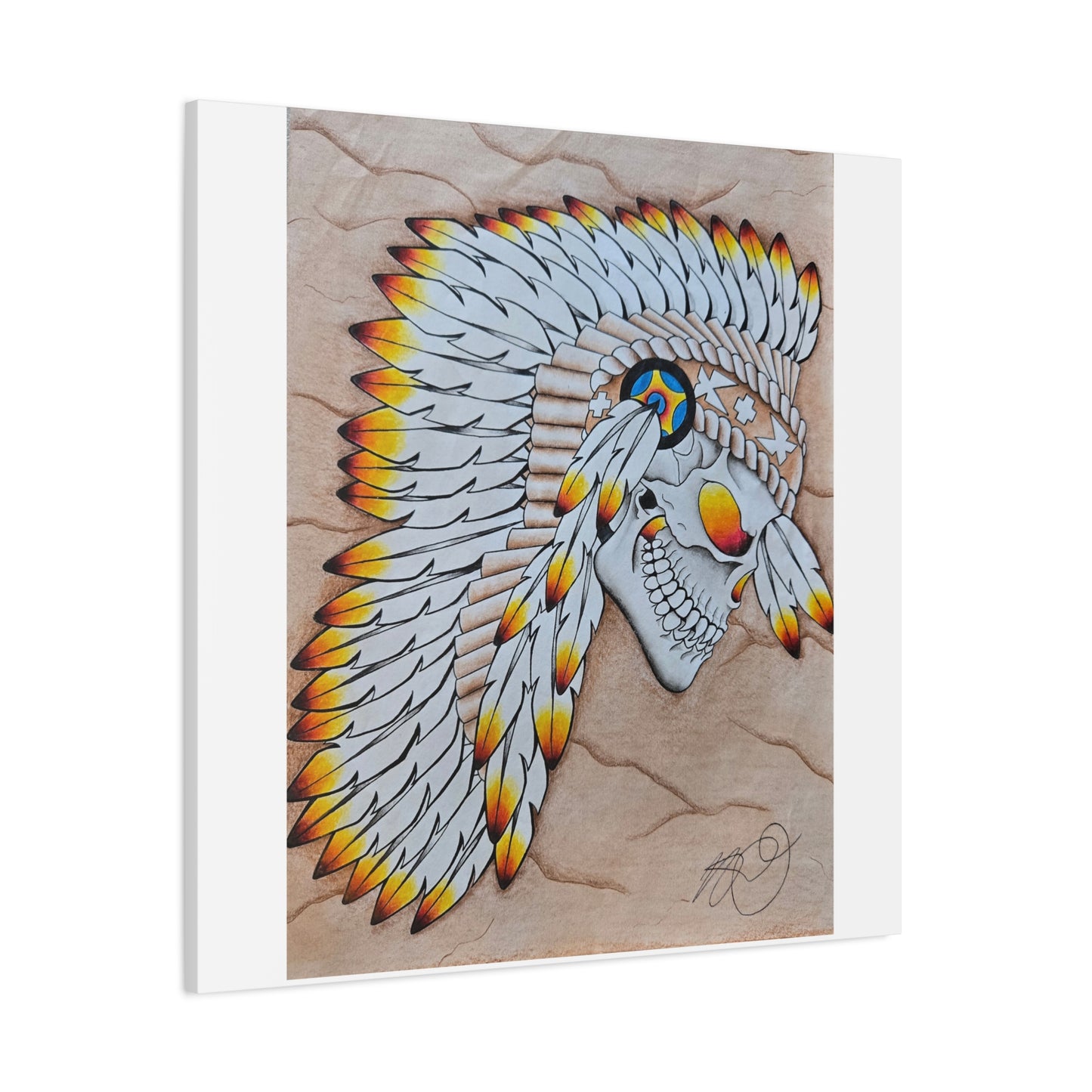 Chief Skull Matte Canvas Wall Art (Stretched 1.25")