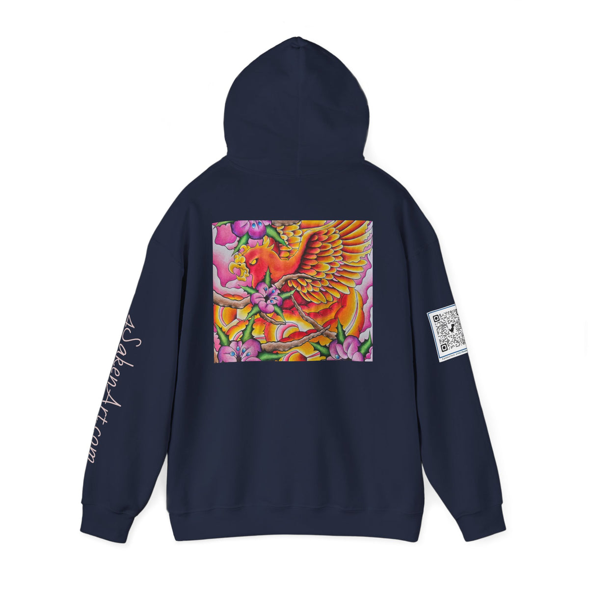 Phoenix Wings Hoodie — Vibrant Floral Phoenix Graphic Sweatshirt