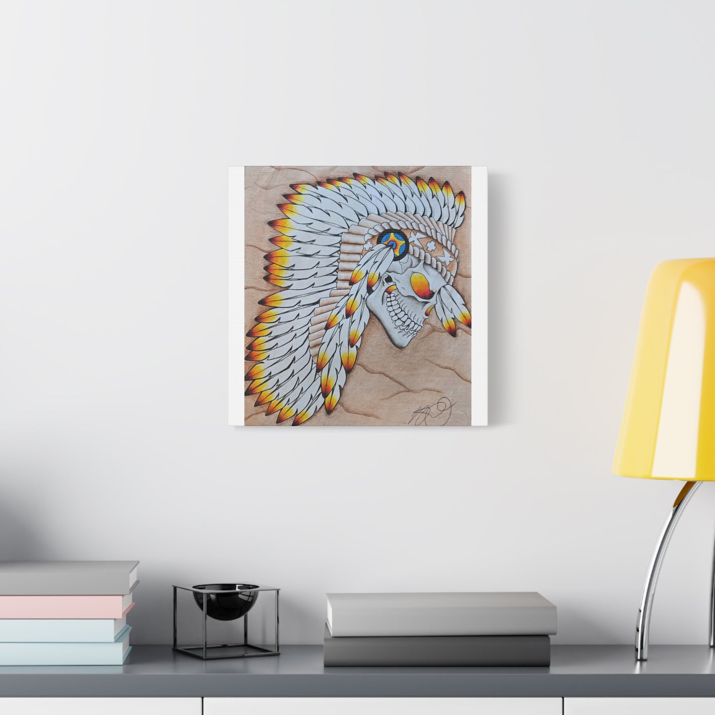 Chief Skull Matte Canvas Wall Art (Stretched 1.25")
