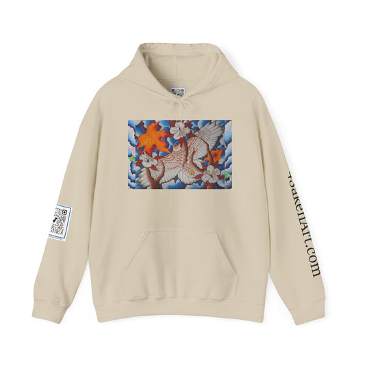 Floral Hawk Hoodie — Hawk with Flowers Sweatshirt