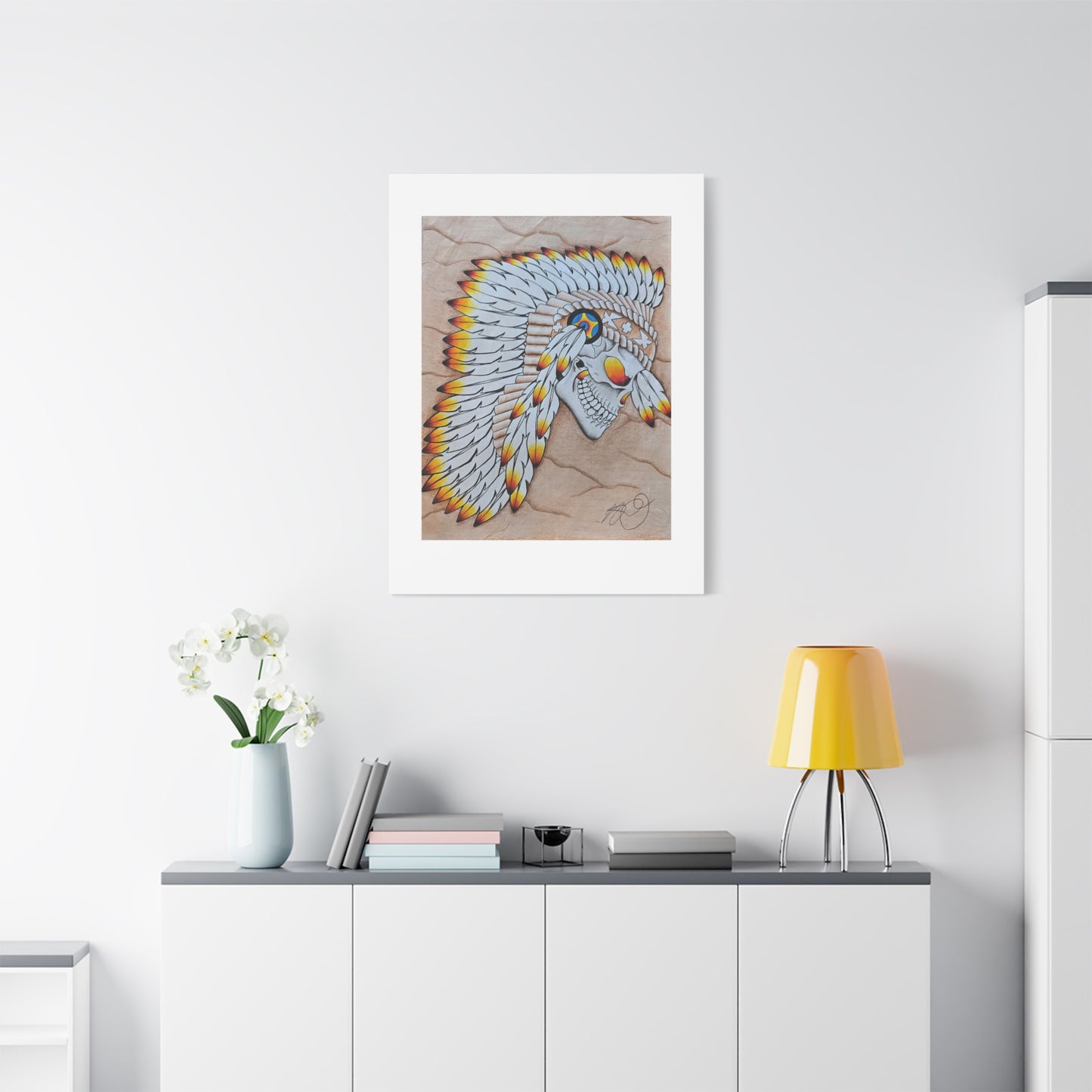 Chief Skull Matte Canvas Wall Art (Stretched 1.25")
