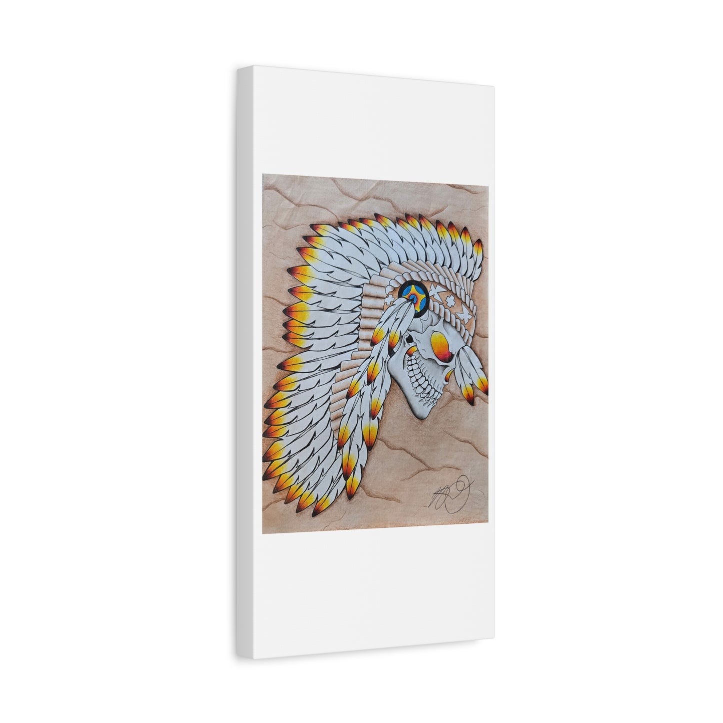Chief Skull Matte Canvas Wall Art (Stretched 1.25")