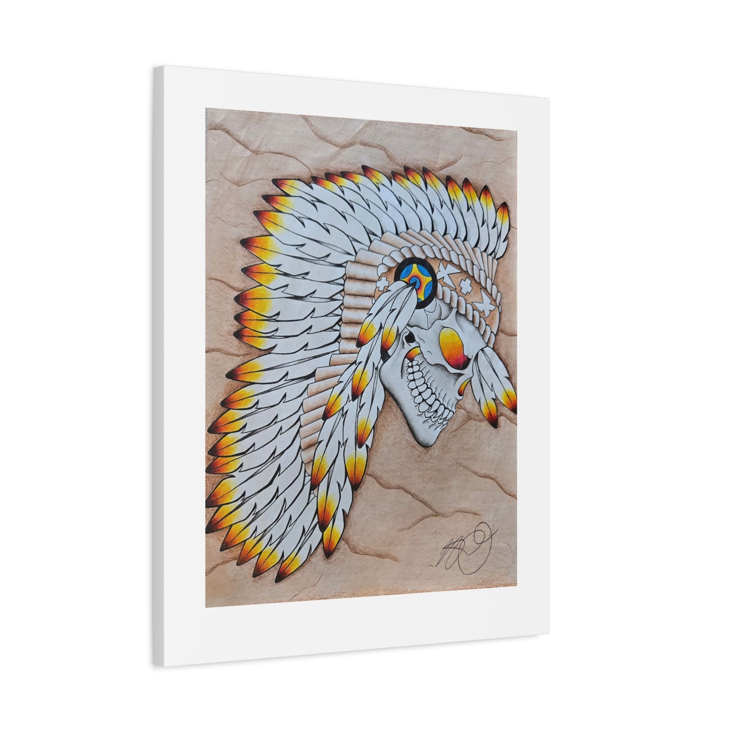 Chief Skull Matte Canvas Wall Art (Stretched 1.25")