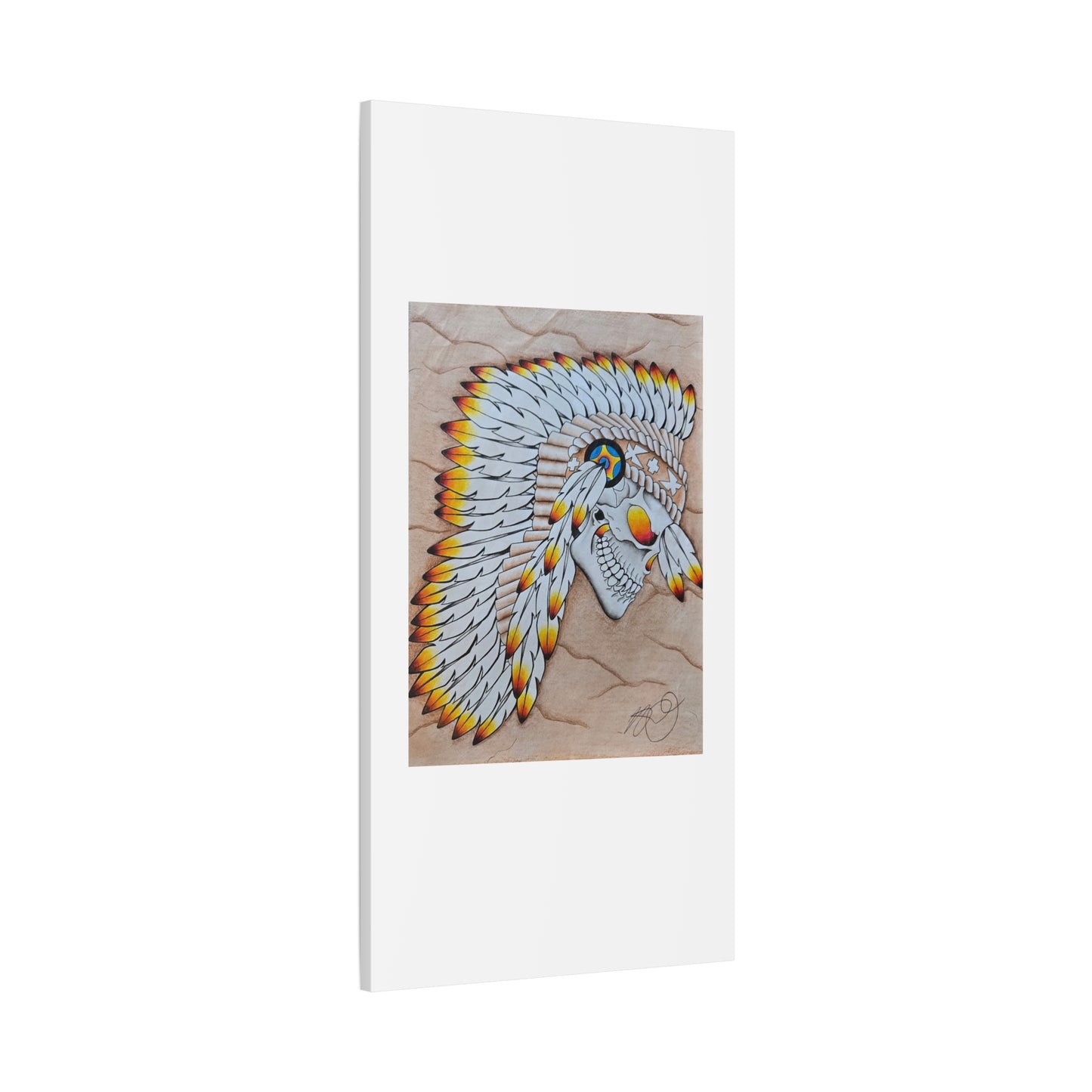 Chief Skull Matte Canvas Wall Art (Stretched 1.25")