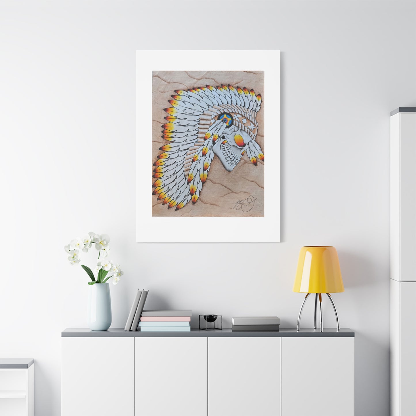 Chief Skull Matte Canvas Wall Art (Stretched 1.25")