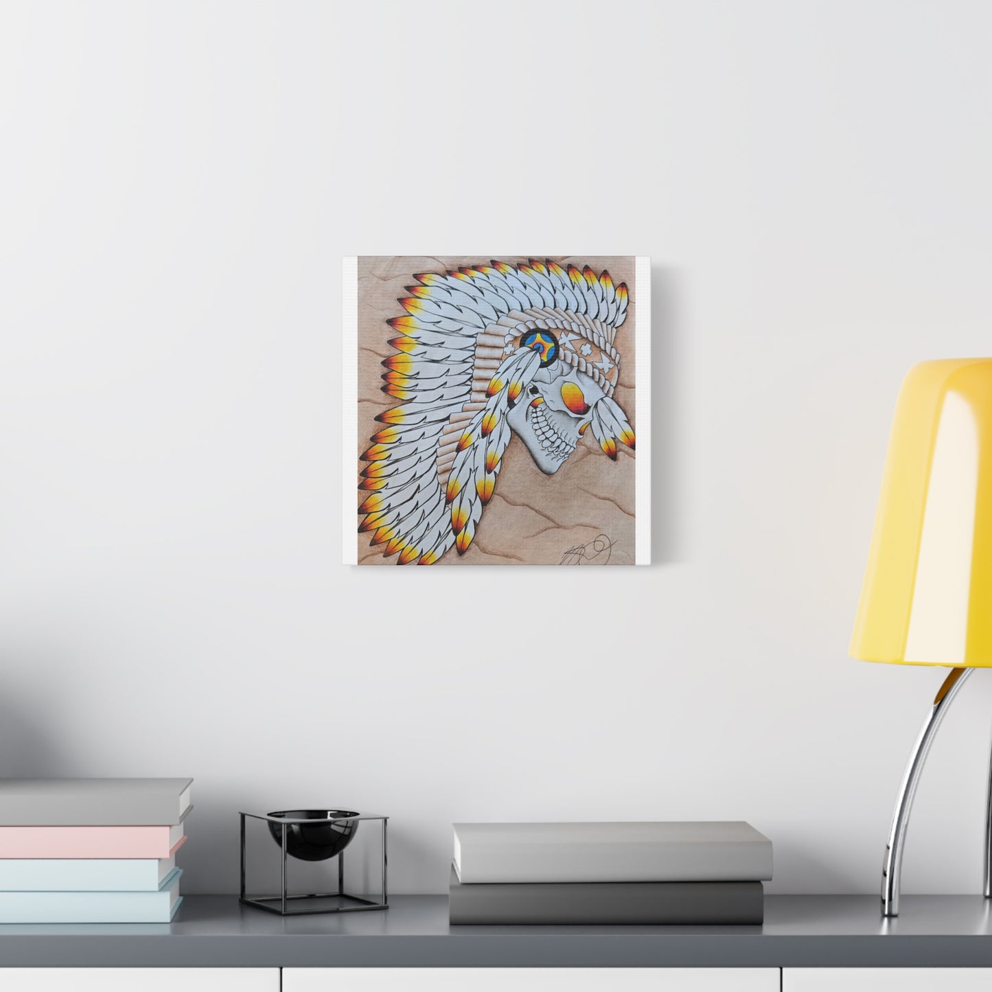Chief Skull Matte Canvas Wall Art (Stretched 1.25")