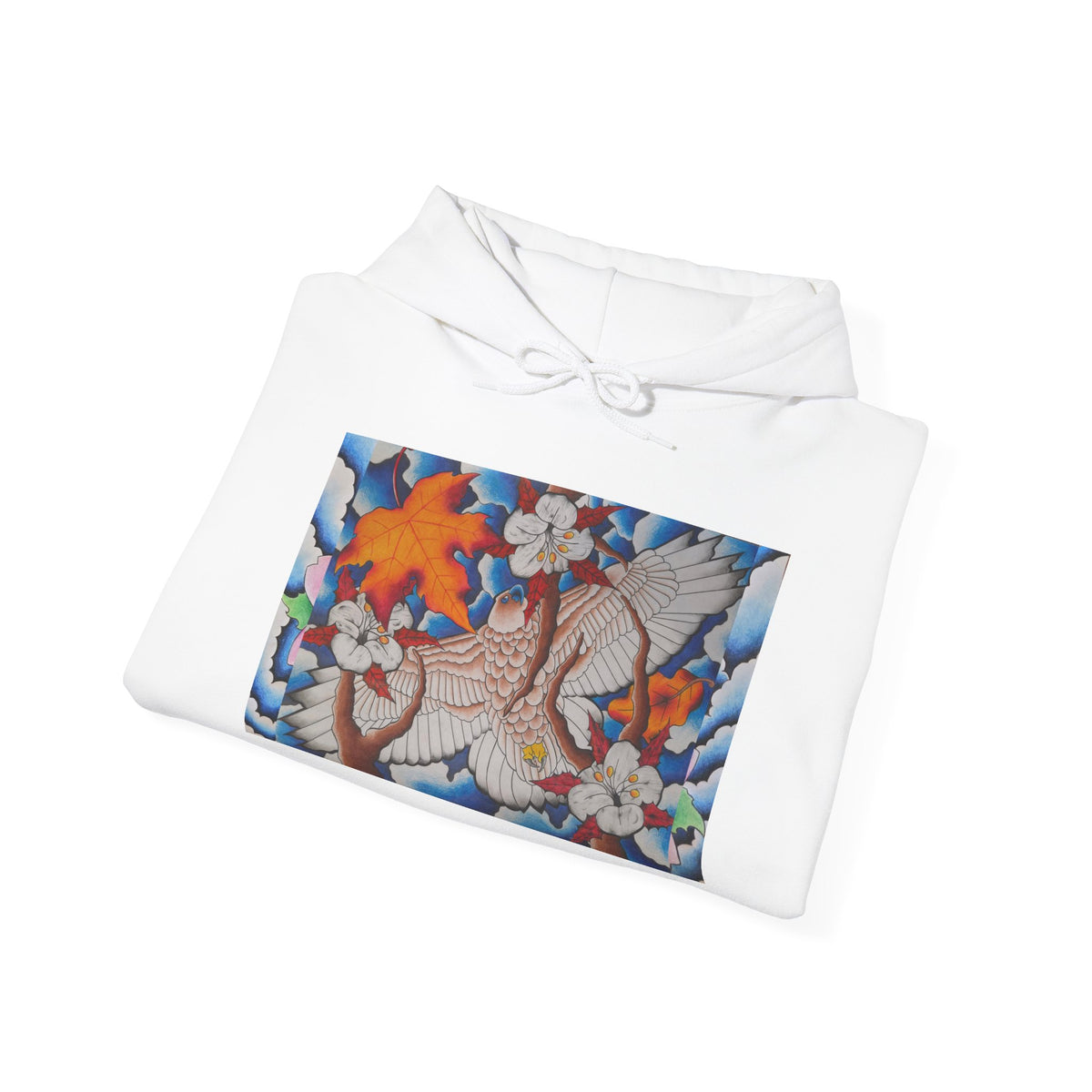 Floral Hawk Hoodie — Hawk with Flowers Sweatshirt