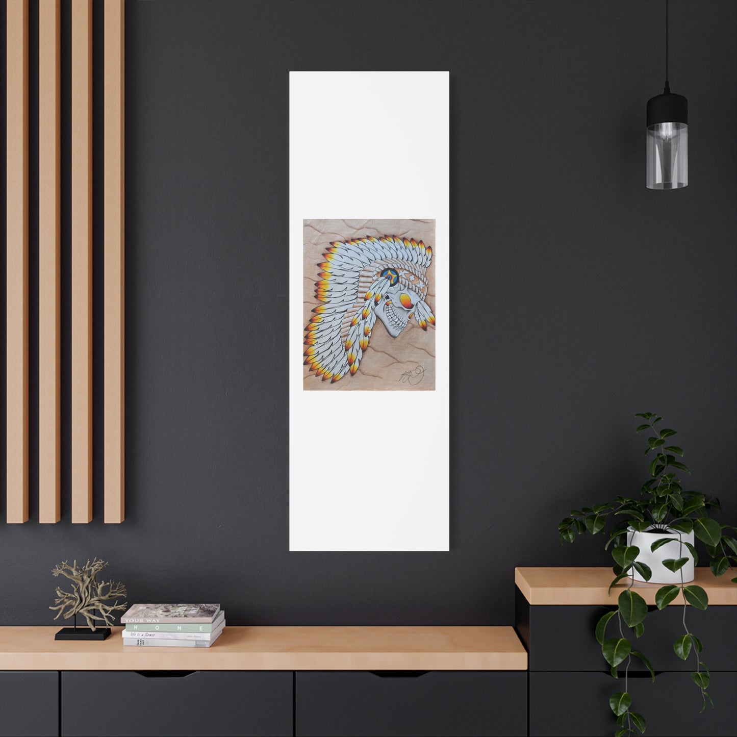 Chief Skull Matte Canvas Wall Art (Stretched 1.25")