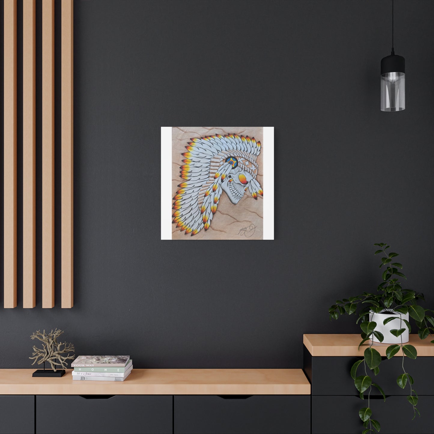 Chief Skull Matte Canvas Wall Art (Stretched 1.25")