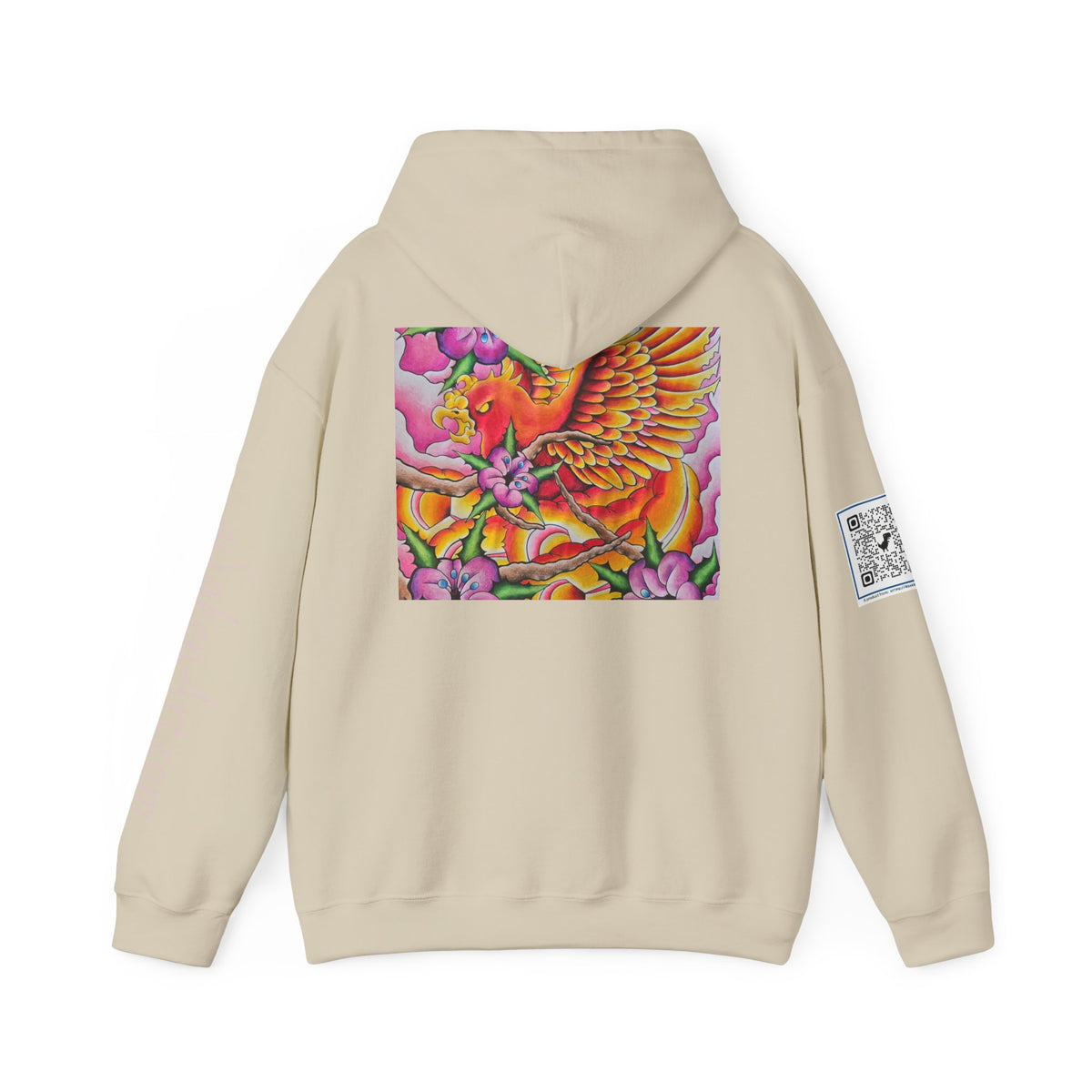 Phoenix Wings Hoodie — Vibrant Floral Phoenix Graphic Sweatshirt