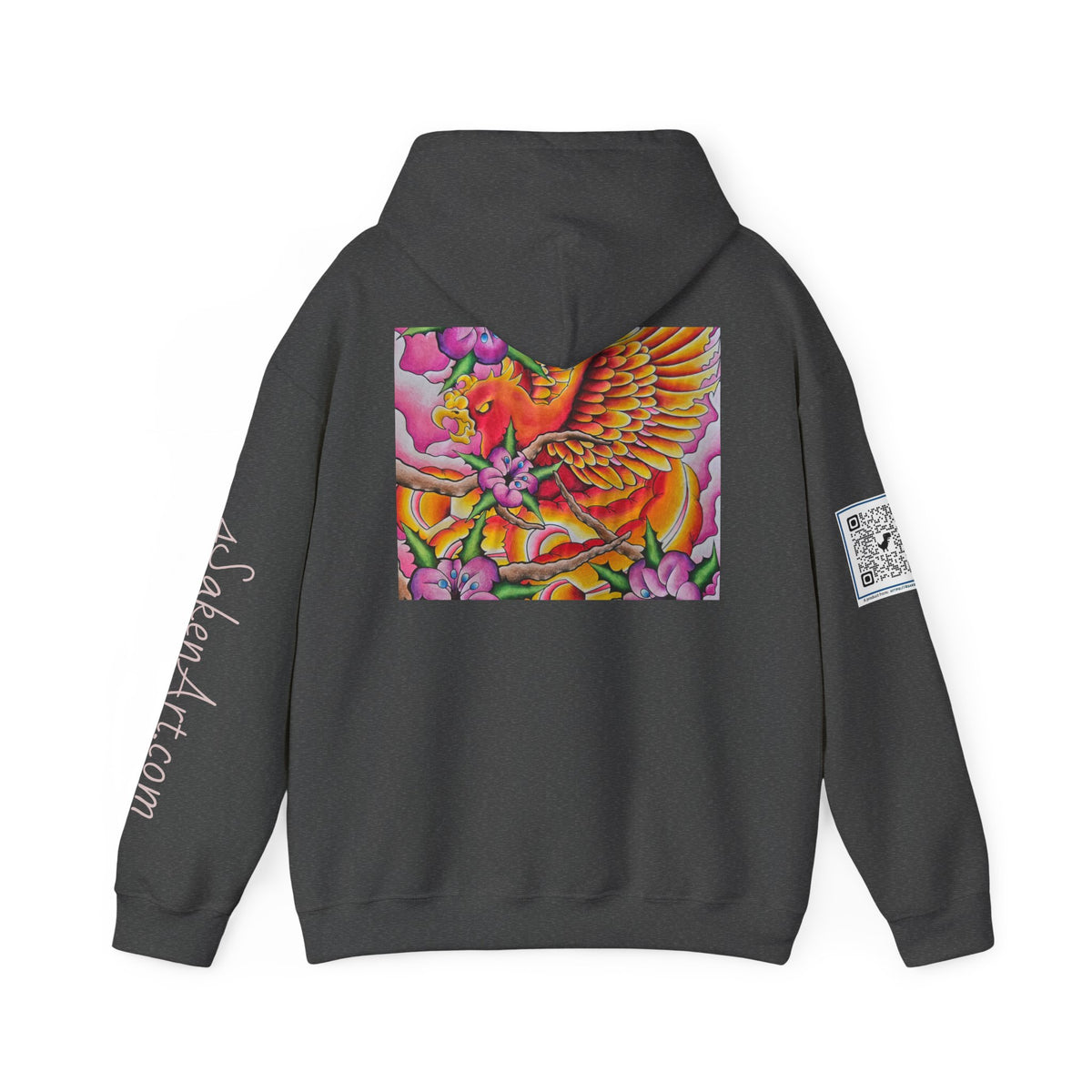 Phoenix Wings Hoodie — Vibrant Floral Phoenix Graphic Sweatshirt