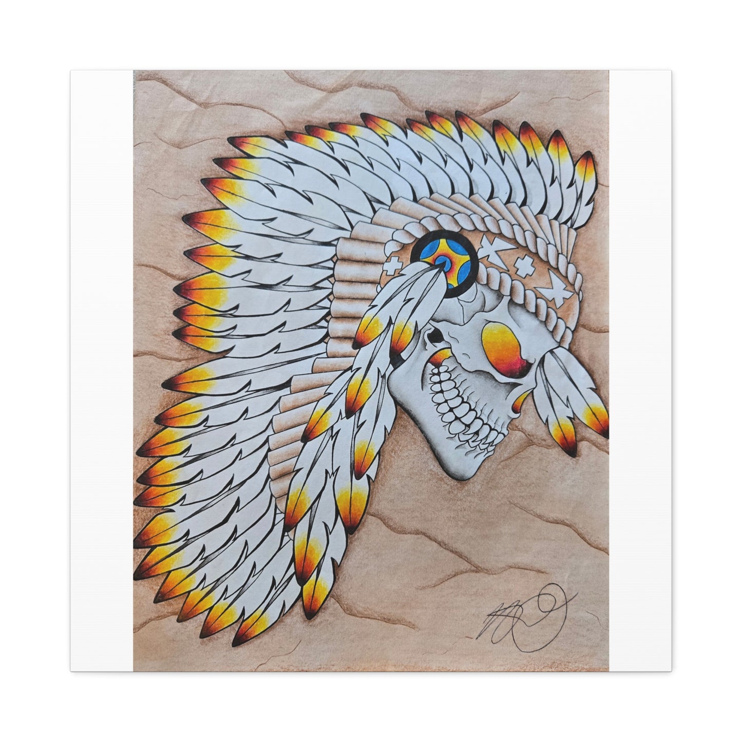 Chief Skull Matte Canvas Wall Art (Stretched 1.25")