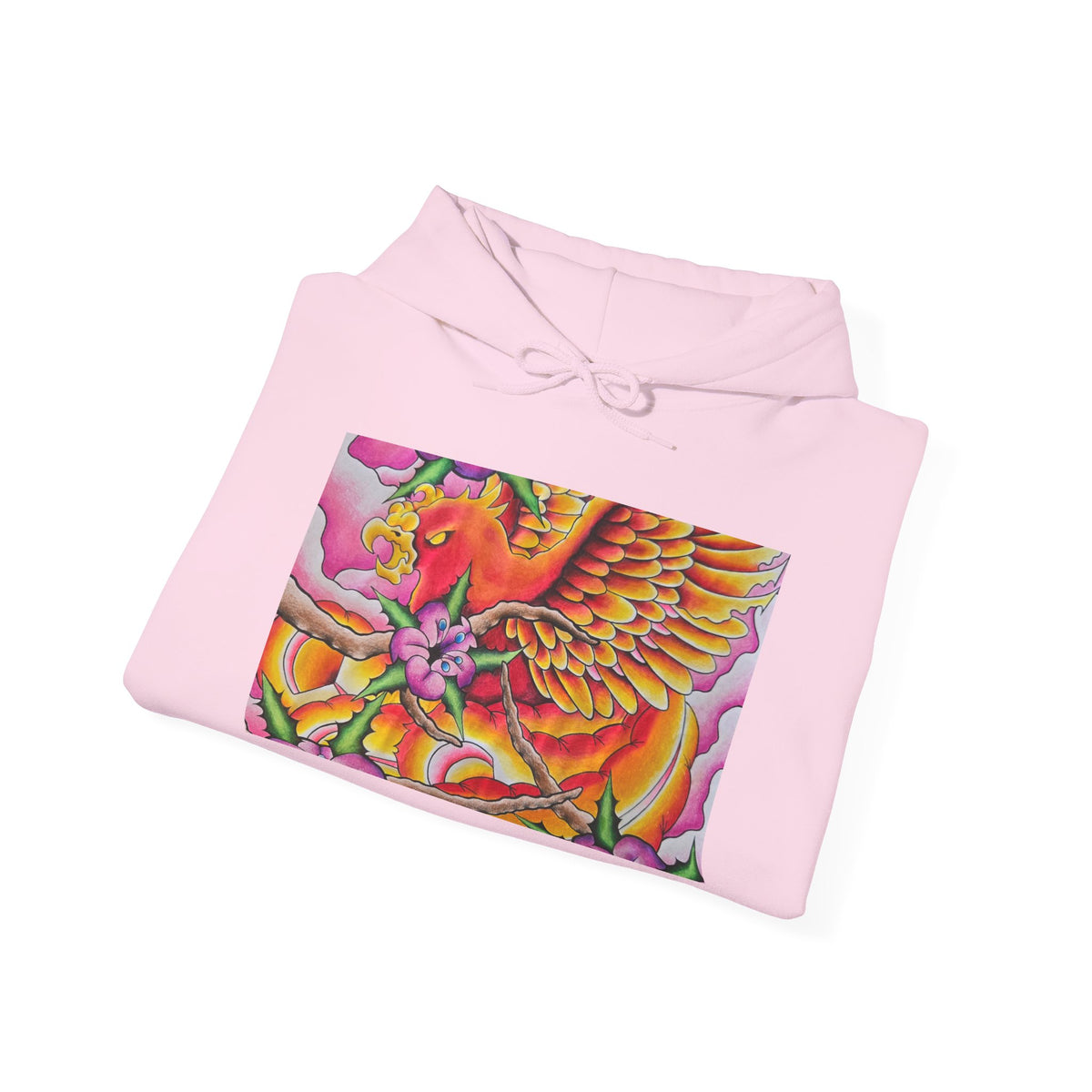 Phoenix Wings Hoodie — Vibrant Floral Phoenix Graphic Sweatshirt