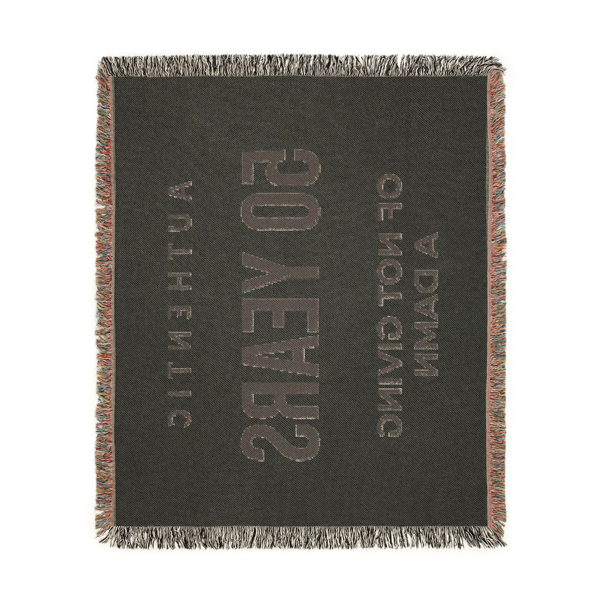 50 Years of Not Giving a Damn Woven Blanket — Funny 50th Birthday Throw