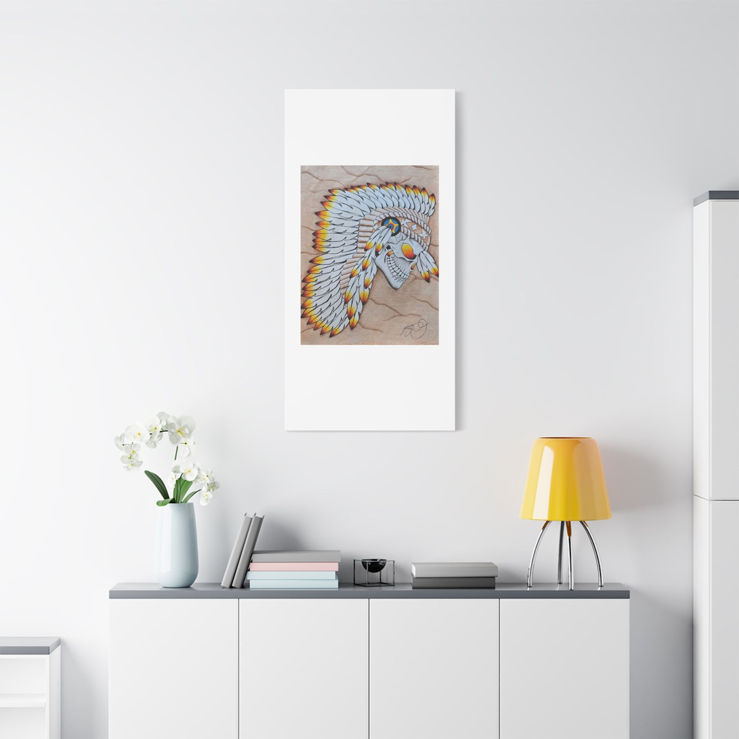 Chief Skull Matte Canvas Wall Art (Stretched 1.25")