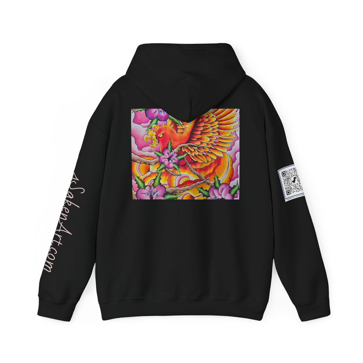 Phoenix Wings Hoodie — Vibrant Floral Phoenix Graphic Sweatshirt