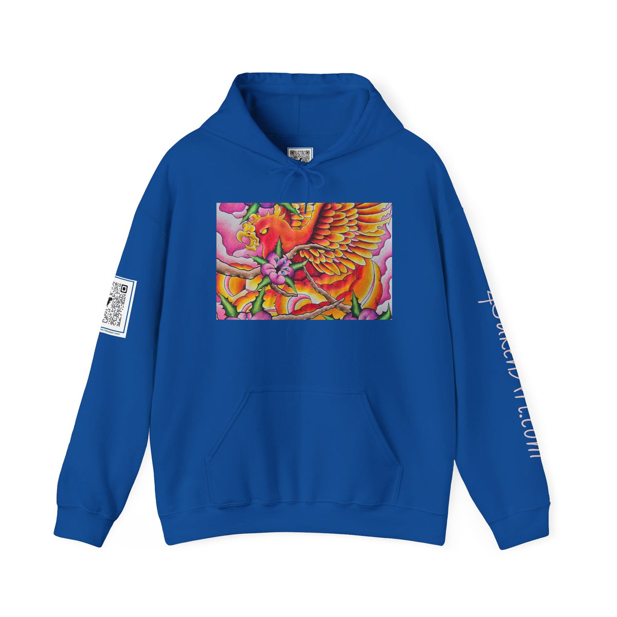 Phoenix Wings Hoodie — Vibrant Floral Phoenix Graphic Sweatshirt