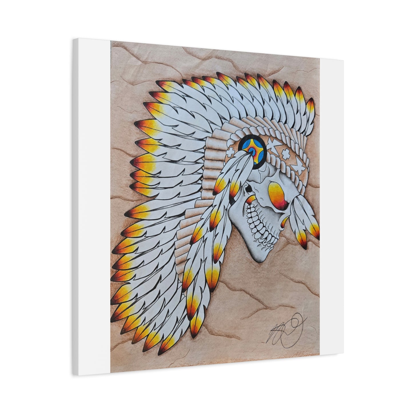 Chief Skull Matte Canvas Wall Art (Stretched 1.25")