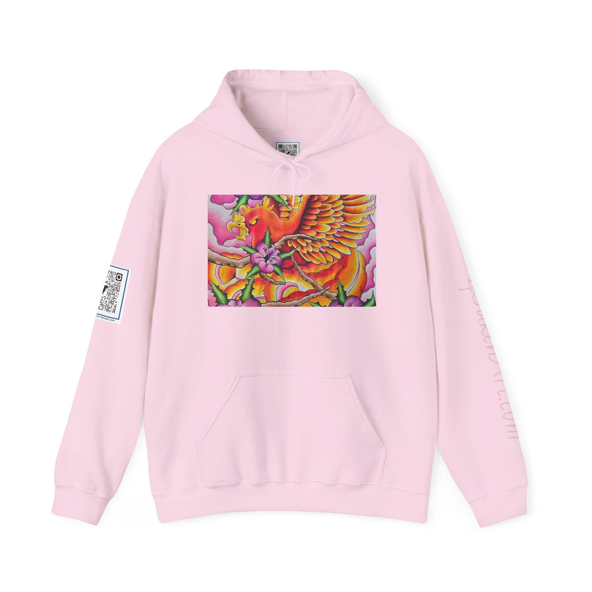 Phoenix Wings Hoodie — Vibrant Floral Phoenix Graphic Sweatshirt