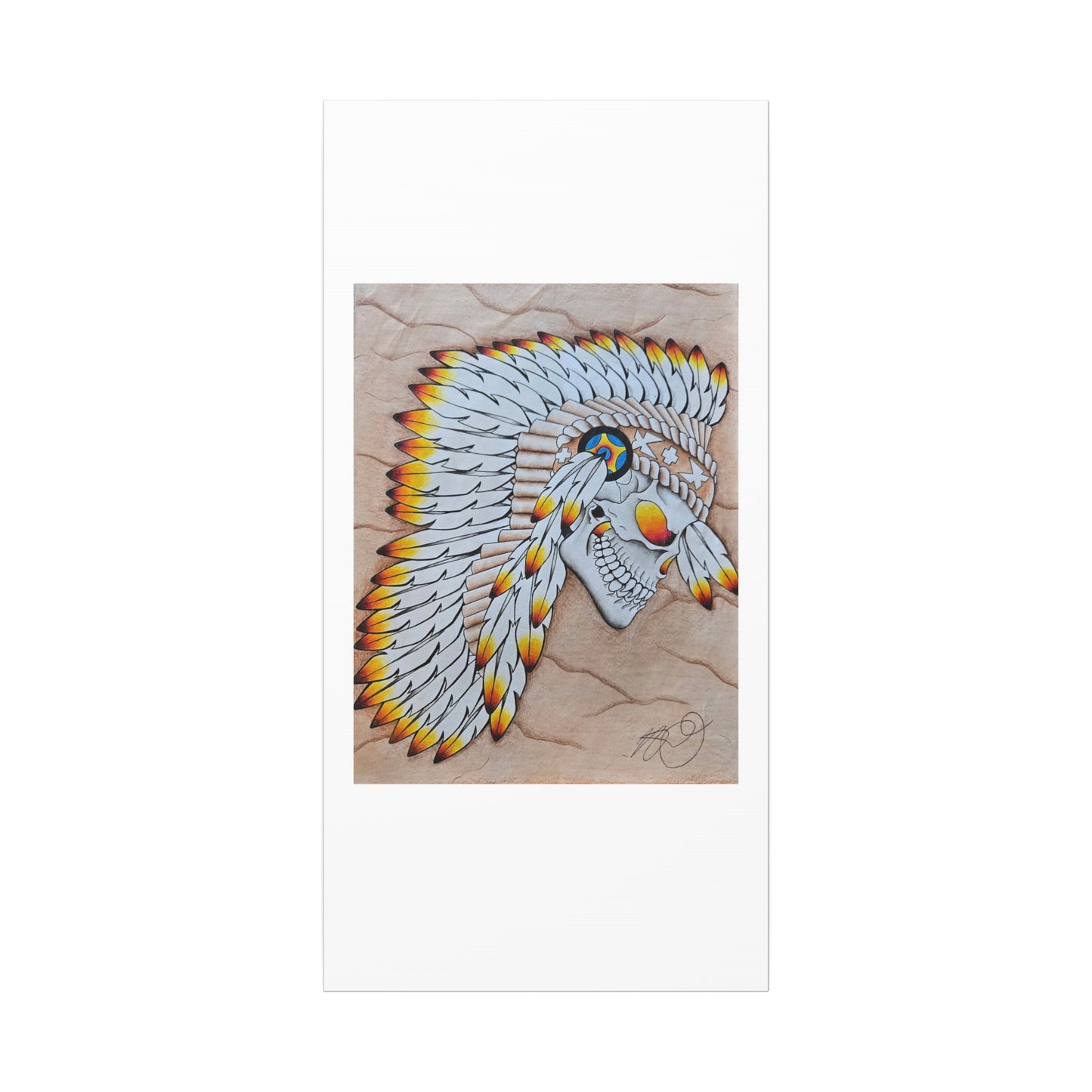 Chief Skull Matte Canvas Wall Art (Stretched 1.25")