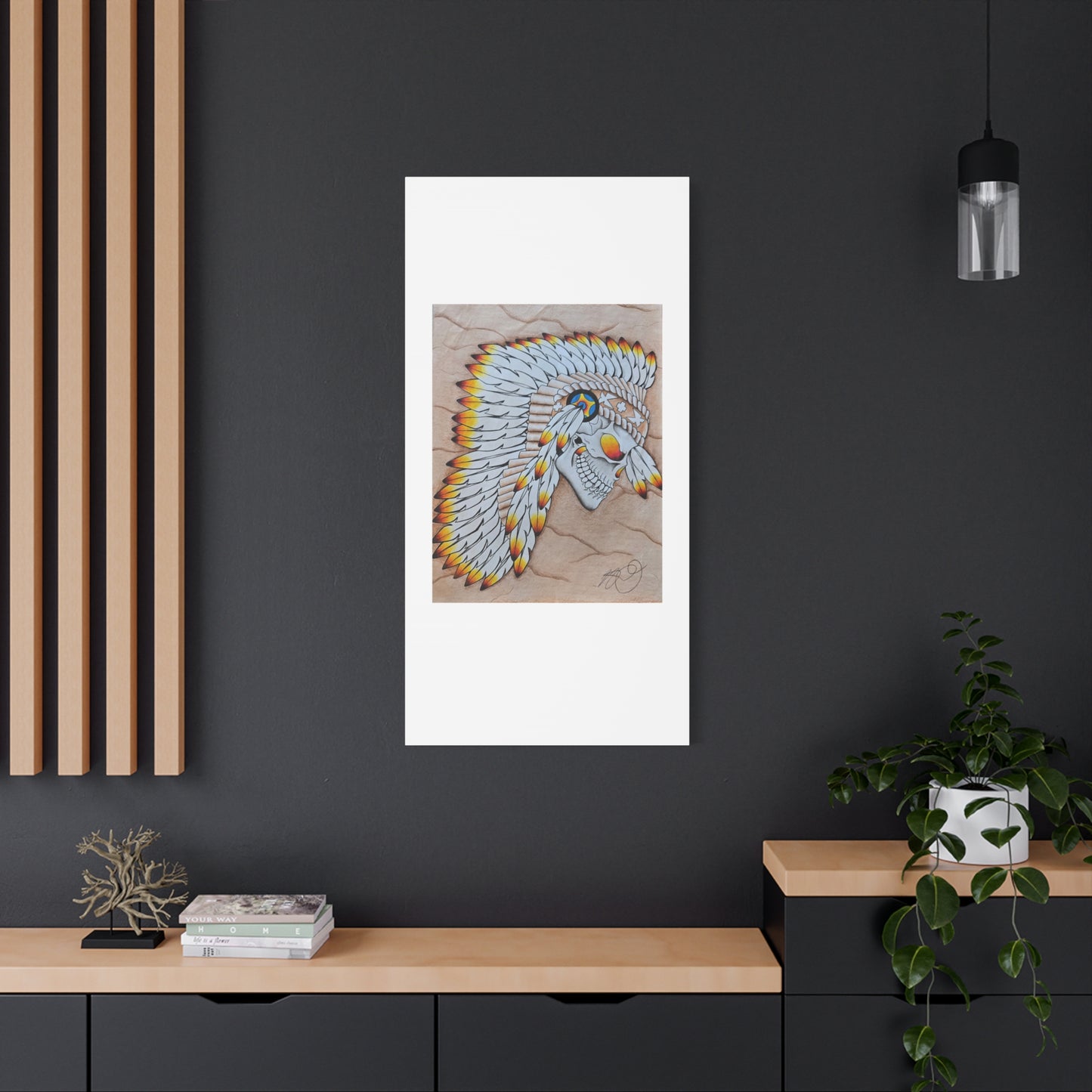 Chief Skull Matte Canvas Wall Art (Stretched 1.25")