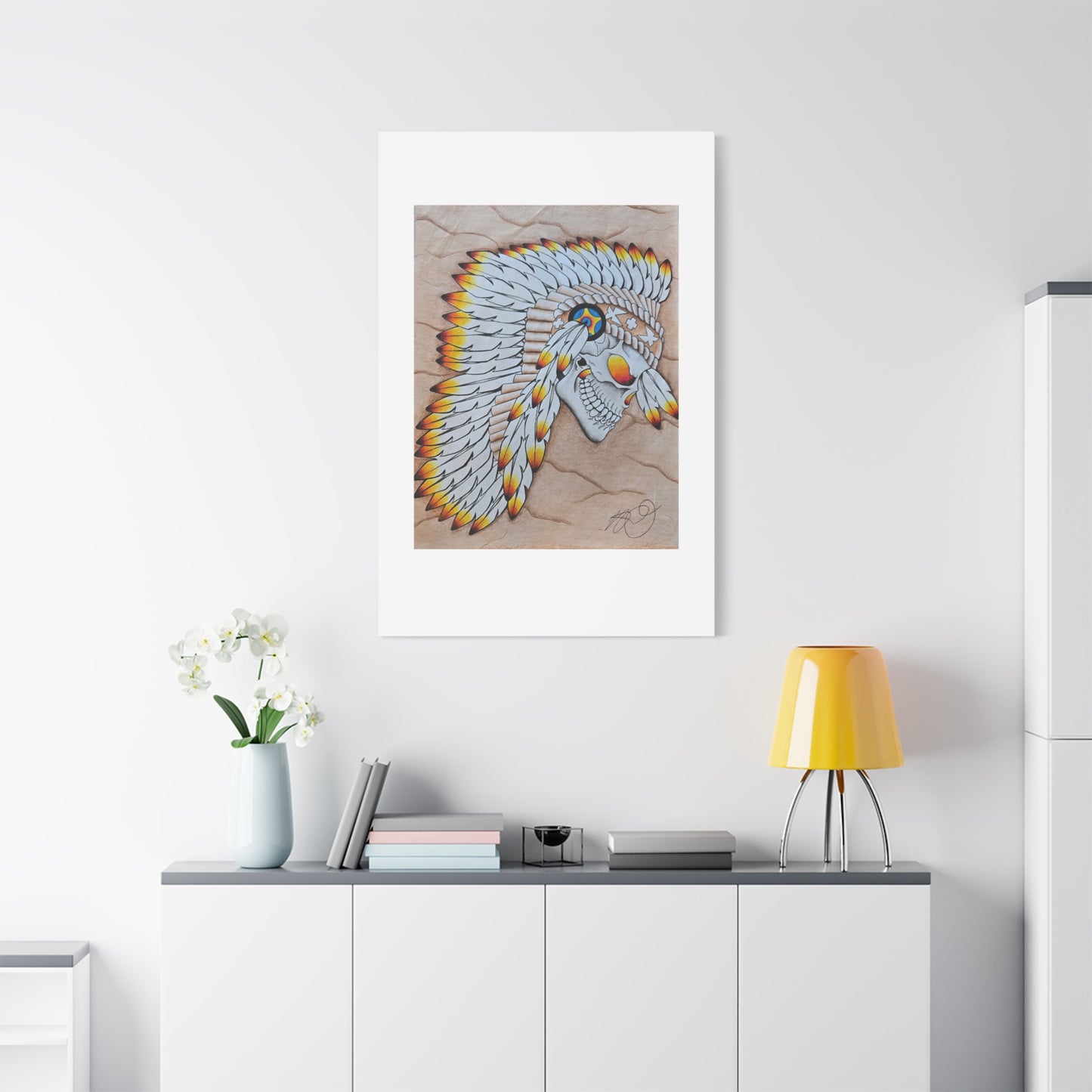 Chief Skull Matte Canvas Wall Art (Stretched 1.25")