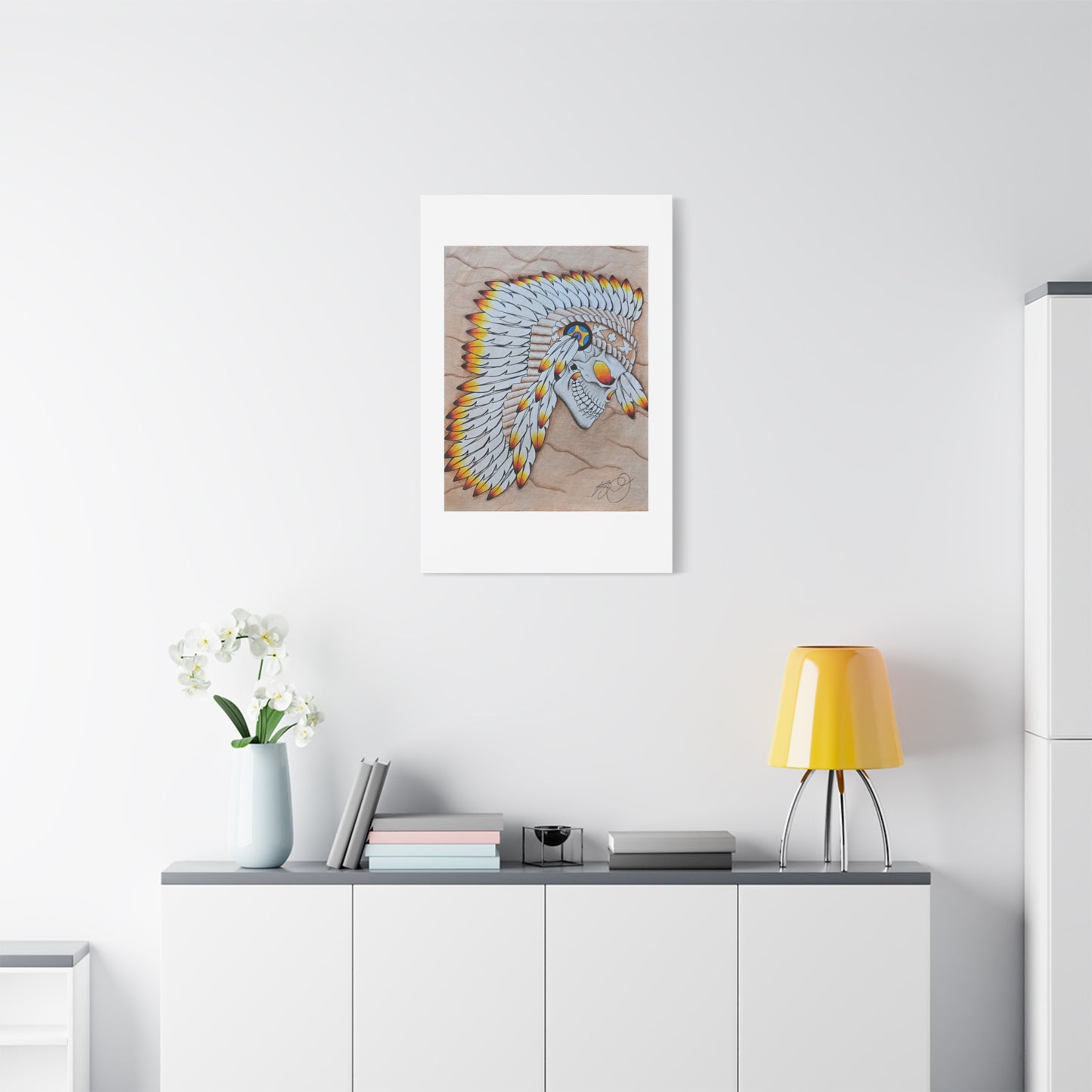 Chief Skull Matte Canvas Wall Art (Stretched 1.25")