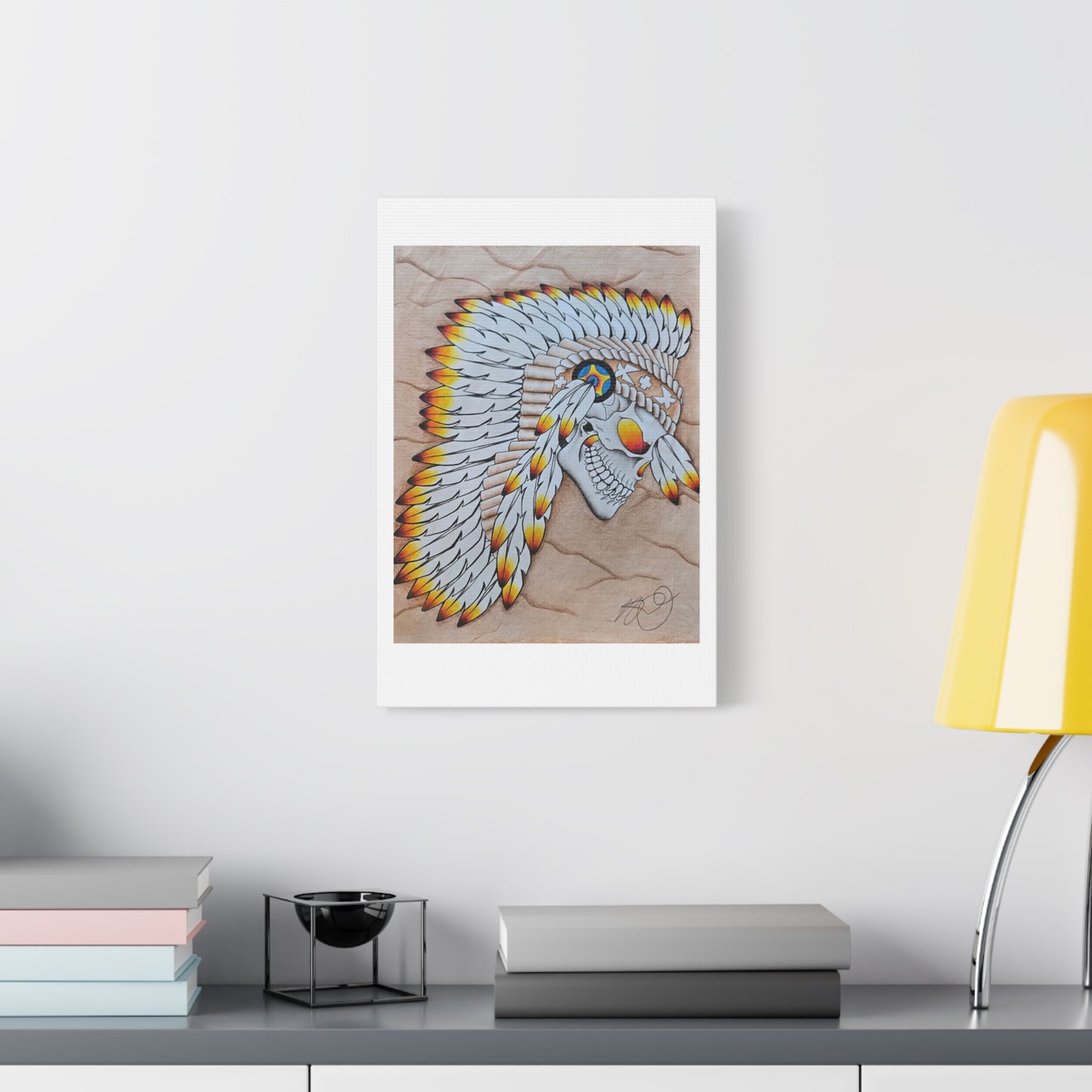 Chief Skull Matte Canvas Wall Art (Stretched 1.25")