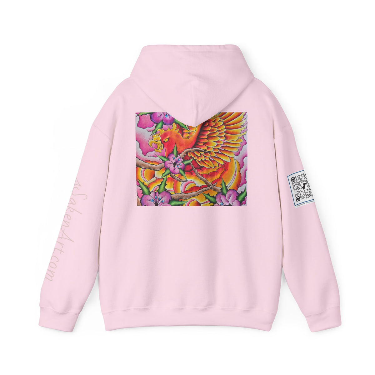 Phoenix Wings Hoodie — Vibrant Floral Phoenix Graphic Sweatshirt