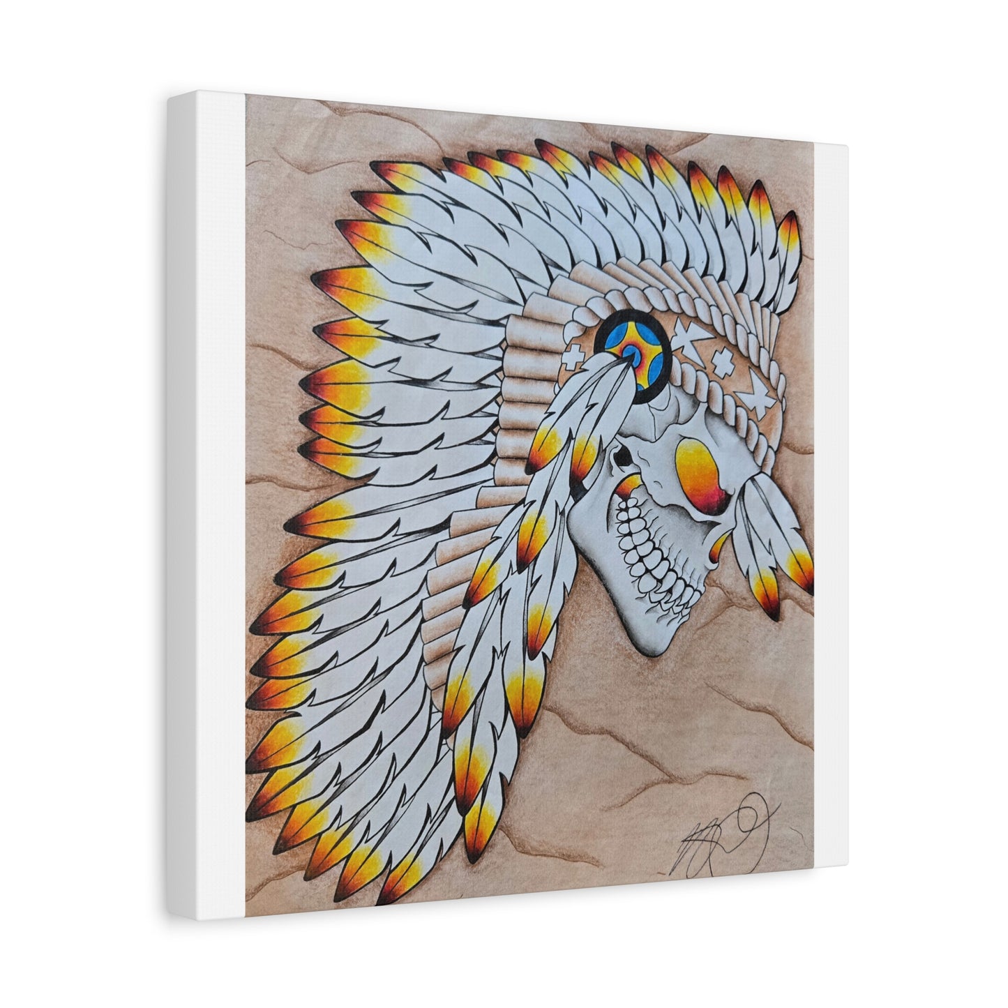 Chief Skull Matte Canvas Wall Art (Stretched 1.25")