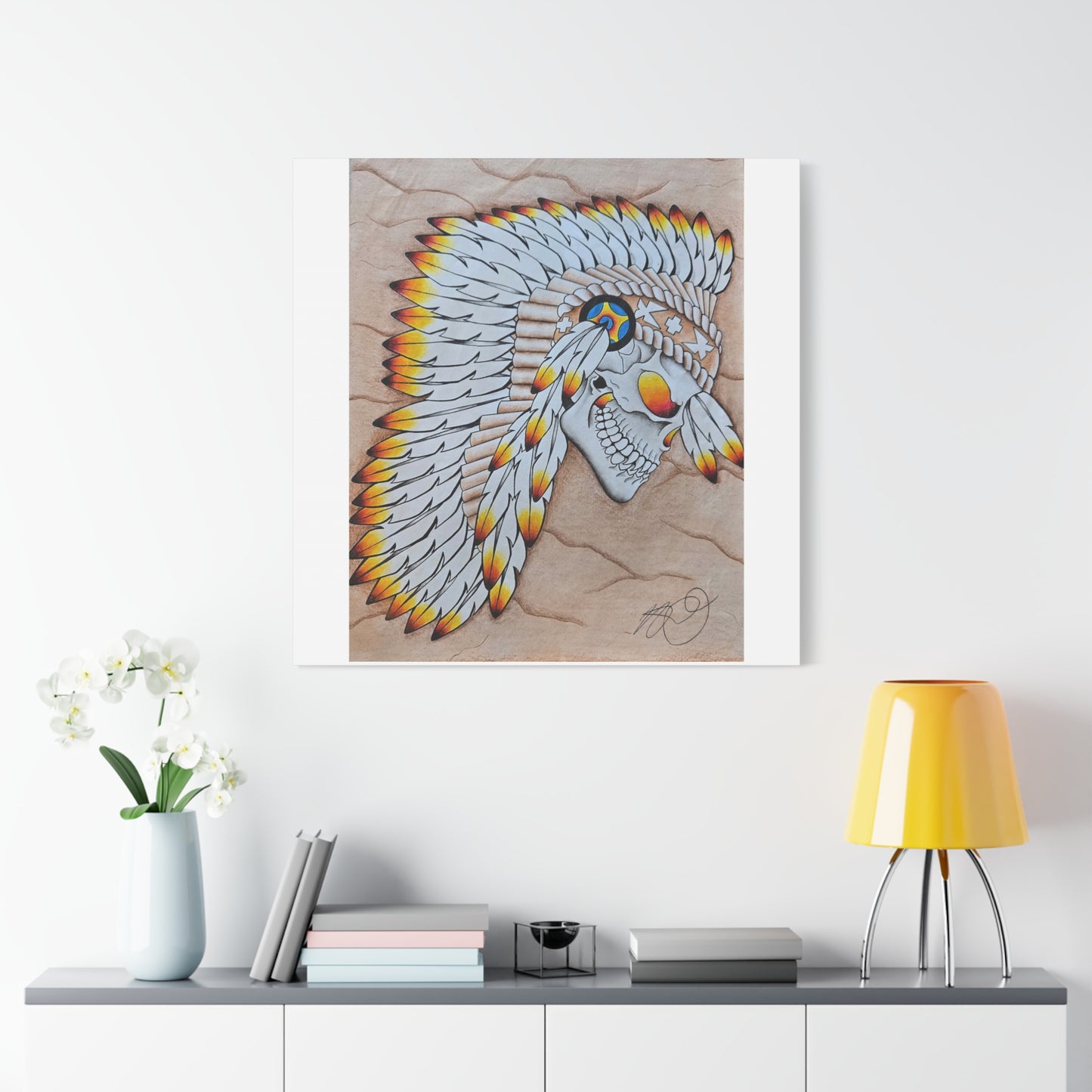 Chief Skull Matte Canvas Wall Art (Stretched 1.25")