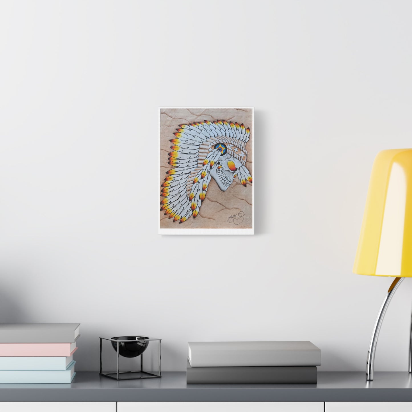 Chief Skull Matte Canvas Wall Art (Stretched 1.25")