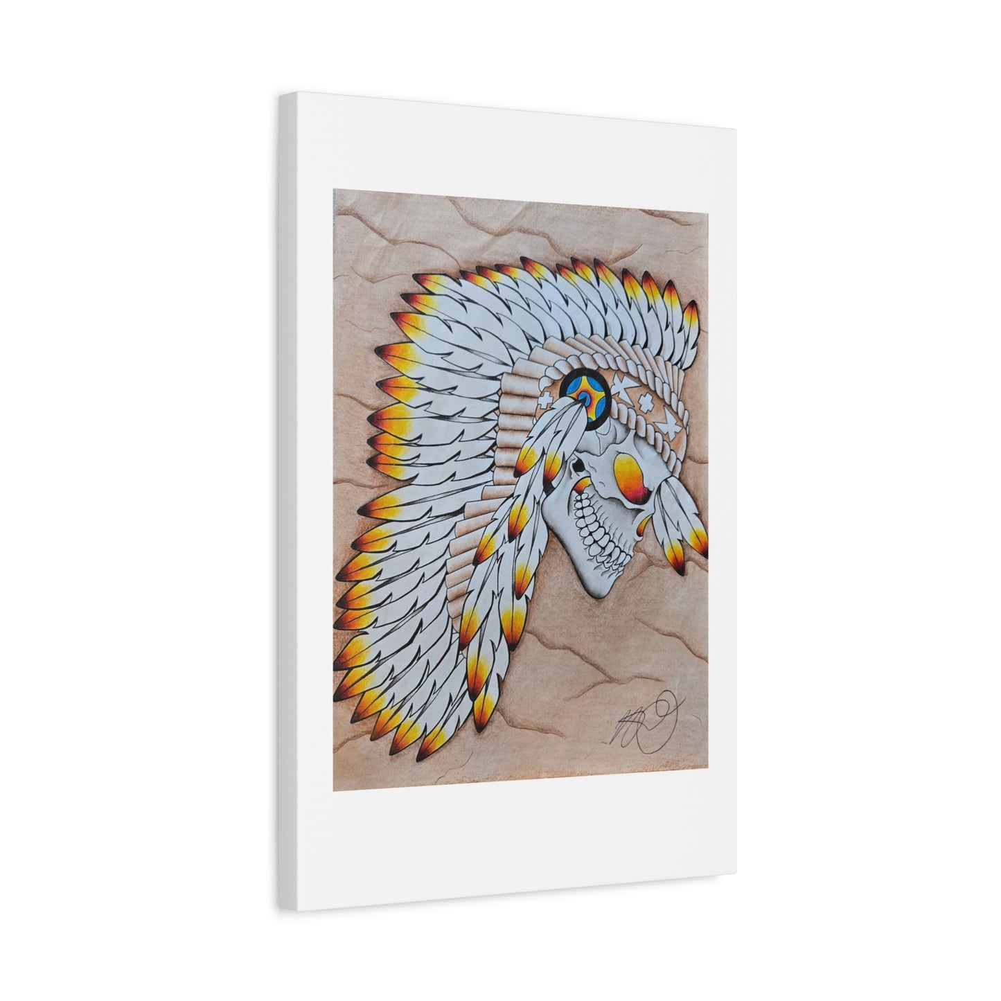 Chief Skull Matte Canvas Wall Art (Stretched 1.25")