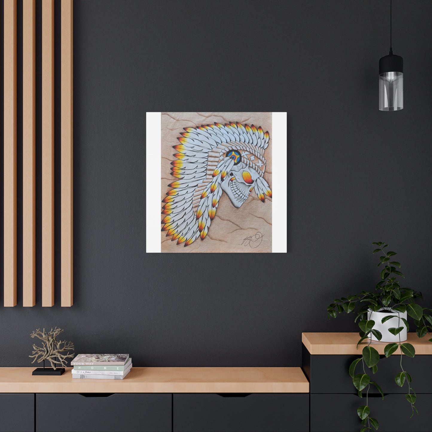 Chief Skull Matte Canvas Wall Art (Stretched 1.25")