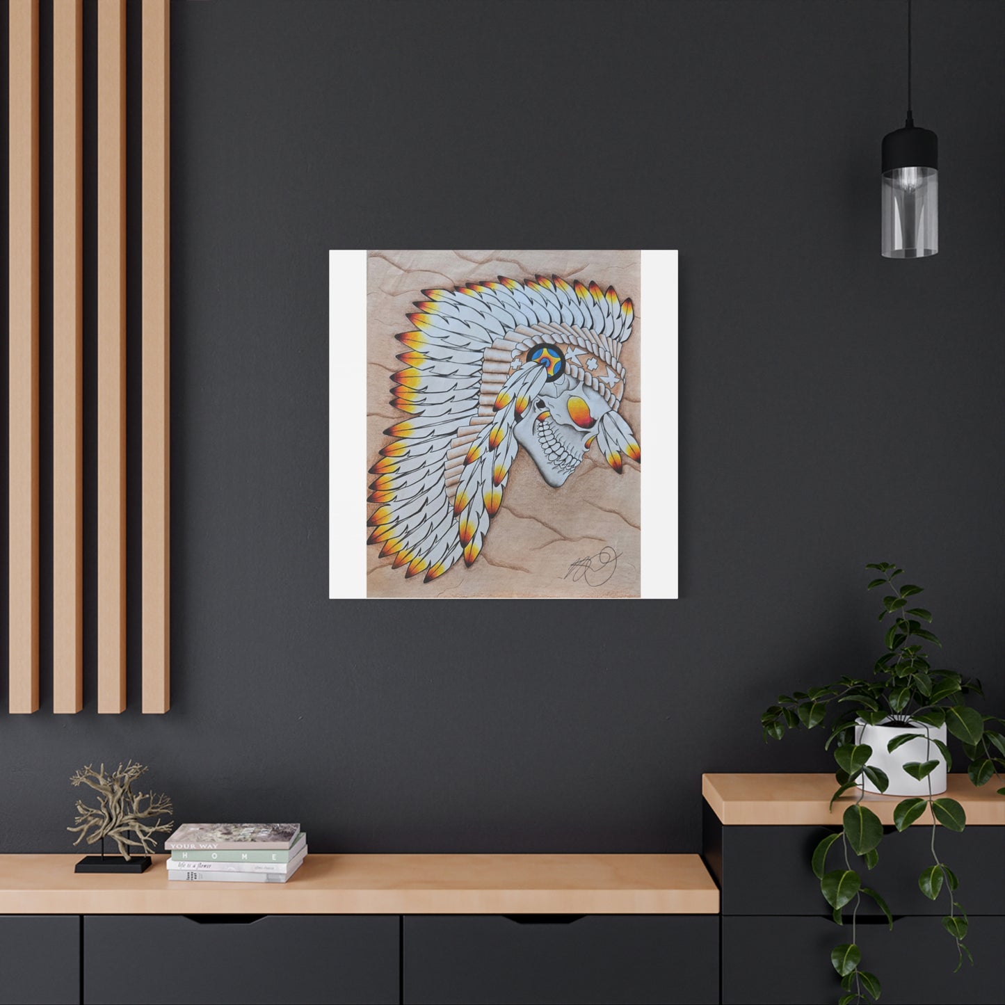 Chief Skull Matte Canvas Wall Art (Stretched 1.25")