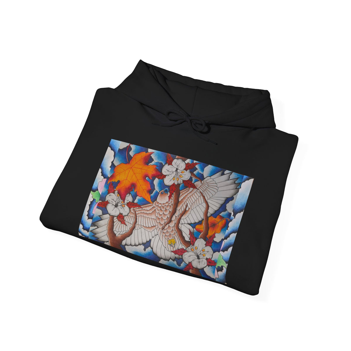 Floral Hawk Hoodie — Hawk with Flowers Sweatshirt